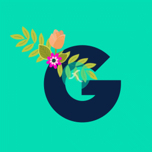 G Flower alphabet Lottie JSON animation