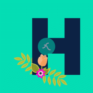 H Flower alphabet Lottie JSON animation