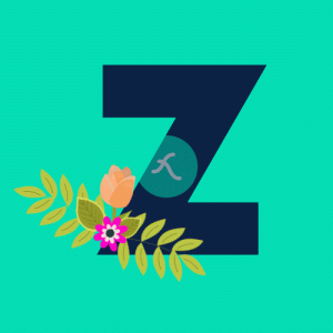 Z Flower alphabet Lottie JSON animation