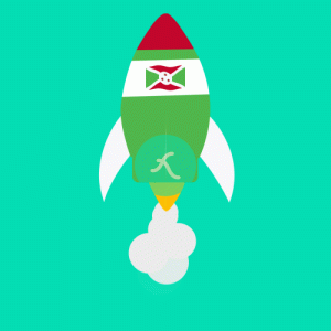 Burundi rocket Lottie JSON animation