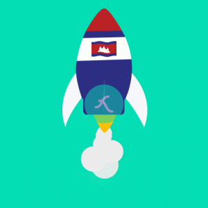 Cambodia rocket Lottie JSON animation