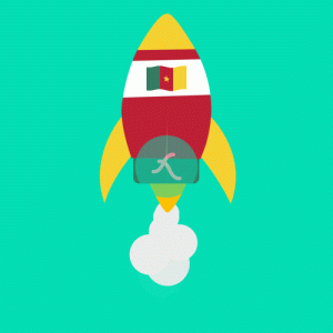 Cameroon rocket Lottie JSON animation