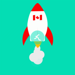 Canada rocket Lottie JSON animation
