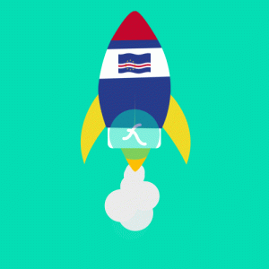 Cape verde rocket Lottie JSON animation